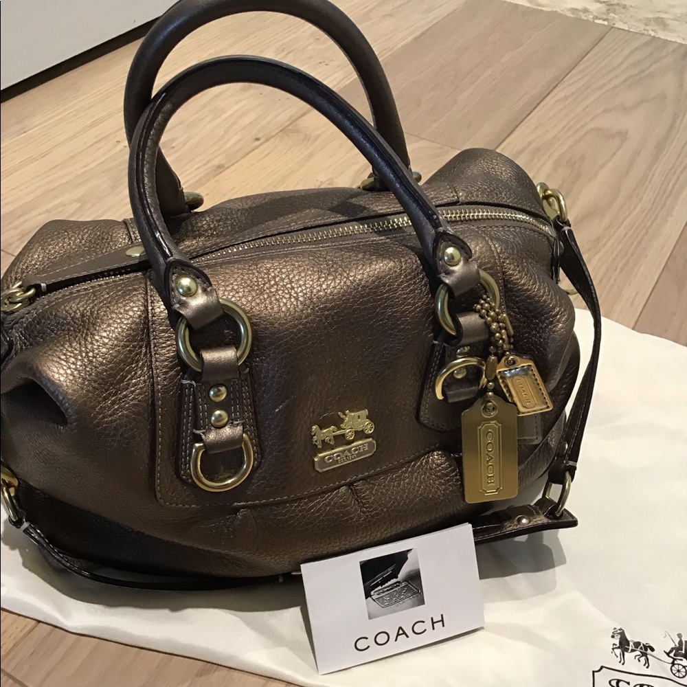 Coach Leather Handbag in Bronze